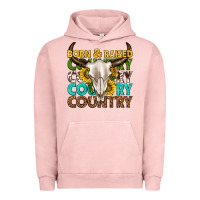 Pigment Salmon born and raised country western Urban Hoodie - texasbilliewilder