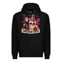 Black dia de los muertos Premium Hoodie - Zillion Design Studio