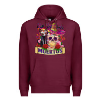 Burgundy dia de los muertos Premium Hoodie - Zillion Design Studio