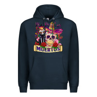 Navy dia de los muertos Premium Hoodie - Zillion Design Studio