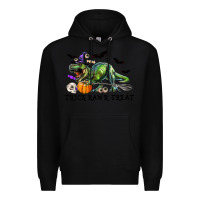 Black T-Rex Trick Rawr Treat Premium Hoodie - RanaPortraitStore