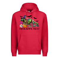 Cardinal T-Rex Trick Rawr Treat Premium Hoodie - RanaPortraitStore