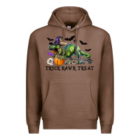 Chestnut T-Rex Trick Rawr Treat Premium Hoodie - RanaPortraitStore