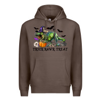 Coffee T-Rex Trick Rawr Treat Premium Hoodie - RanaPortraitStore