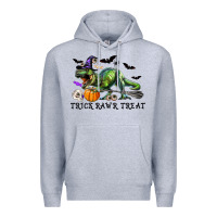 Heather Grey T-Rex Trick Rawr Treat Premium Hoodie - RanaPortraitStore