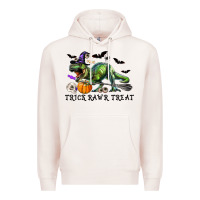 Pale Pink T-Rex Trick Rawr Treat Premium Hoodie - RanaPortraitStore