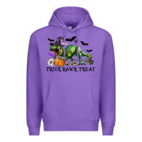Purple T-Rex Trick Rawr Treat Premium Hoodie - RanaPortraitStore