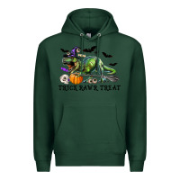 Sports Green T-Rex Trick Rawr Treat Premium Hoodie - RanaPortraitStore