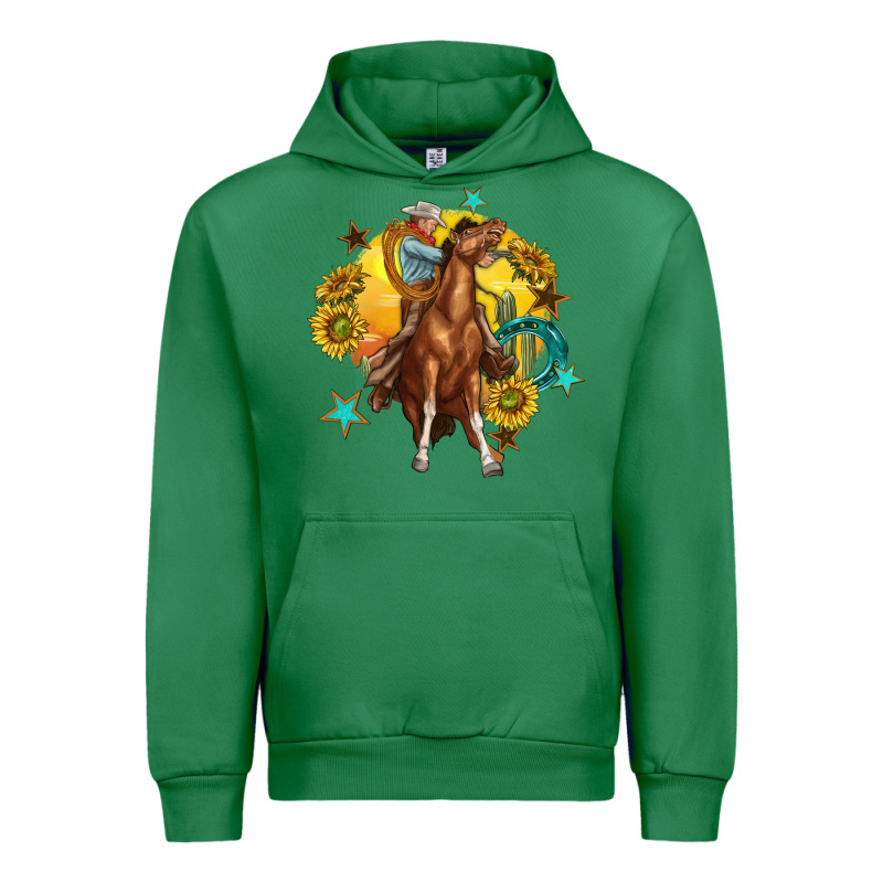 Bucking Horse With Cowboy And Sunflower Urban Hoodie by texasbilliewilder | Teevron