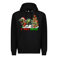 Black t rex x mas mood Premium Hoodie - RanaPortraitStore