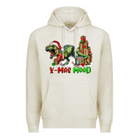 Oatmeal Heather t rex x mas mood Premium Hoodie - RanaPortraitStore