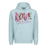 Blue Mist love like jesus Premium Hoodie - texasbilliewilder