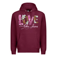 Burgundy love like jesus Premium Hoodie - texasbilliewilder