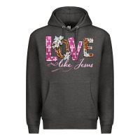 Charcoal Heather love like jesus Premium Hoodie - texasbilliewilder