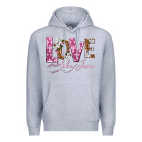 Heather Grey love like jesus Premium Hoodie - texasbilliewilder