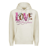 Oatmeal Heather love like jesus Premium Hoodie - texasbilliewilder