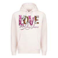 Pale Pink love like jesus Premium Hoodie - texasbilliewilder