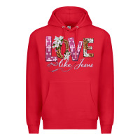Red love like jesus Premium Hoodie - texasbilliewilder