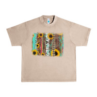 French Oak aztec leopard turquoise sunflower background Urban Heavy Tee - RanaPortraitStore