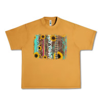 Peanut Butter aztec leopard turquoise sunflower background Urban Heavy Tee - RanaPortraitStore