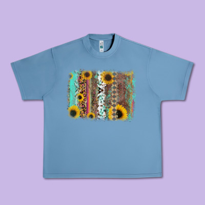 Aztec Leopard Turquoise Sunflower Background Urban Heavy Tee Designed By Ranaportraitstore