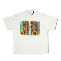 Pistachio aztec leopard turquoise sunflower background Urban Heavy Tee - RanaPortraitStore