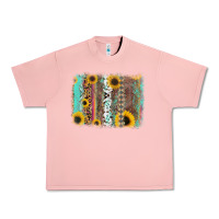 Salmon aztec leopard turquoise sunflower background Urban Heavy Tee - RanaPortraitStore