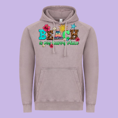 Beach Is My Happy Place Vintage Hoodie Designed By Adodesignshop