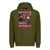 Army Green minding my own small business Premium Hoodie - texasbilliewilder