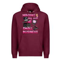 Burgundy minding my own small business Premium Hoodie - texasbilliewilder