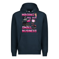 Navy minding my own small business Premium Hoodie - texasbilliewilder