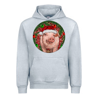 Heather Grey Pig Christmas Urban Hoodie - RanaPortraitStore