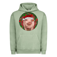 Pigment Oil Green Pig Christmas Urban Hoodie - RanaPortraitStore