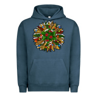 Pigment Midnight Navy Leopard Christmas Sunflower Urban Hoodie - RanaPortraitStore