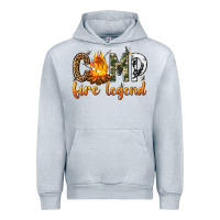 Heather Grey camp fire legend with fire Urban Hoodie - texasbilliewilder