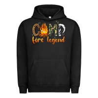 Pigment Black camp fire legend with fire Urban Hoodie - texasbilliewilder