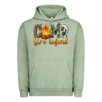 Pigment Oil Green camp fire legend with fire Urban Hoodie - texasbilliewilder