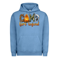 Pigment Pebble Blue camp fire legend with fire Urban Hoodie - texasbilliewilder