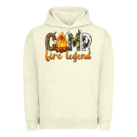 Pigment Pistachio camp fire legend with fire Urban Hoodie - texasbilliewilder