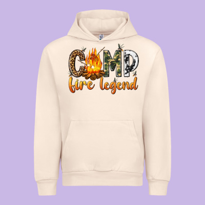 Urban Hoodie camp fire legend with fire