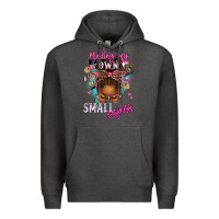Charcoal Heather minding my own small business afro messy bun Premium Hoodie - texasbilliewilder