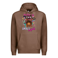 Chestnut minding my own small business afro messy bun Premium Hoodie - texasbilliewilder