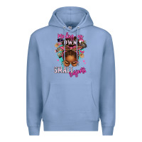 Colony Blue minding my own small business afro messy bun Premium Hoodie - texasbilliewilder