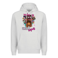 Dove Grey minding my own small business afro messy bun Premium Hoodie - texasbilliewilder