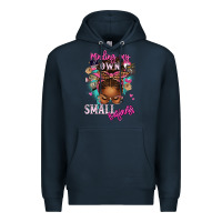 Navy minding my own small business afro messy bun Premium Hoodie - texasbilliewilder