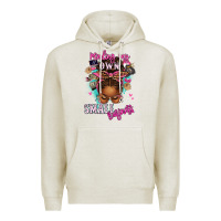 Oatmeal Heather minding my own small business afro messy bun Premium Hoodie - texasbilliewilder