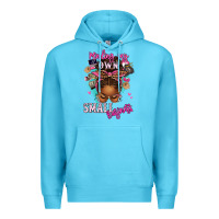 Ocean Blue minding my own small business afro messy bun Premium Hoodie - texasbilliewilder