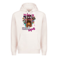 Pale Pink minding my own small business afro messy bun Premium Hoodie - texasbilliewilder