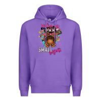 Purple minding my own small business afro messy bun Premium Hoodie - texasbilliewilder