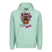 Seafoam minding my own small business afro messy bun Premium Hoodie - texasbilliewilder